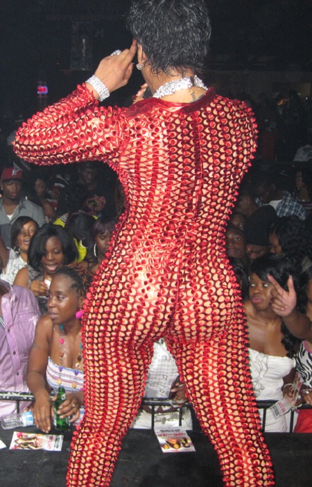 Rapper Trina in Red Bodysuit